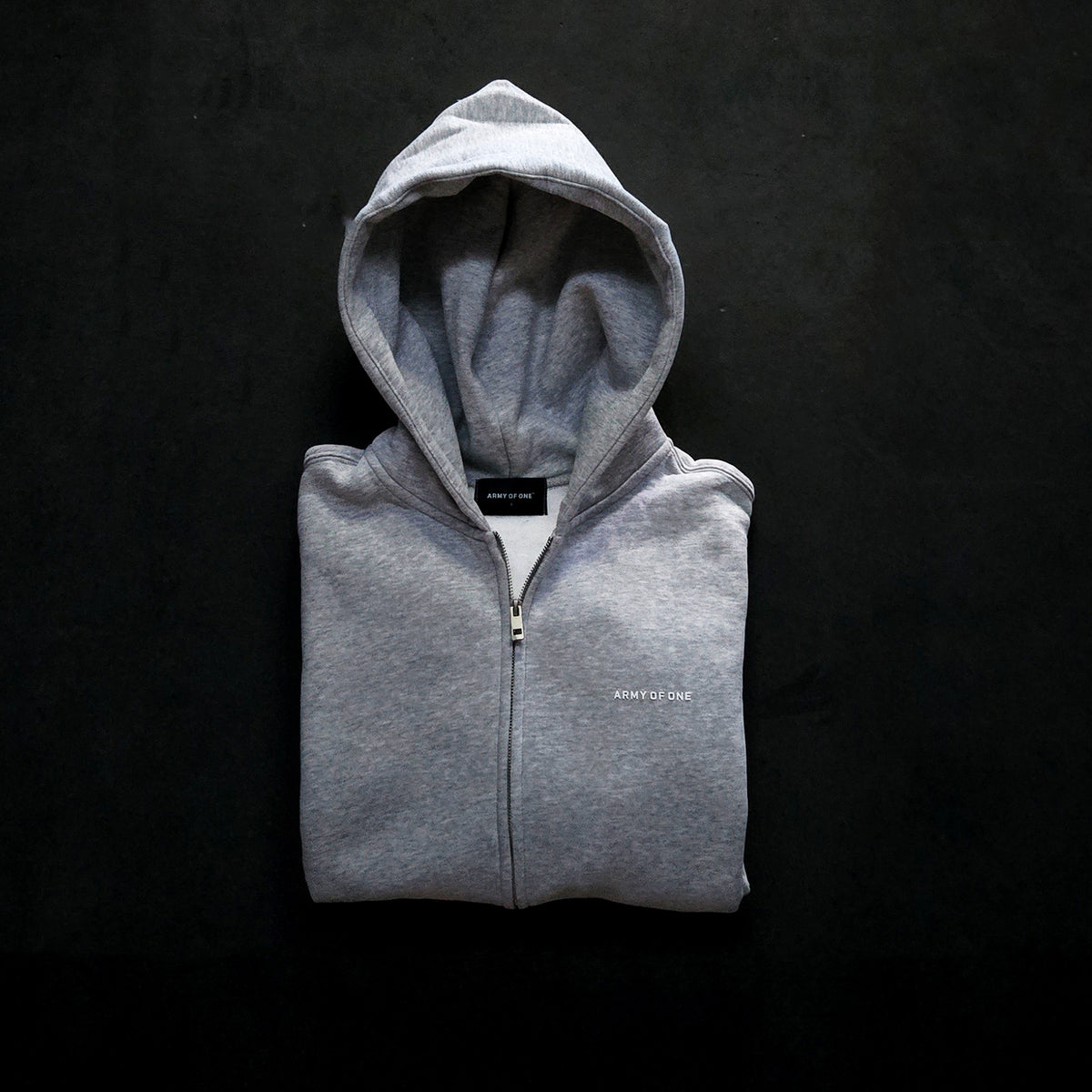 350gsm Full Zip Hoodie - Grey Marl
