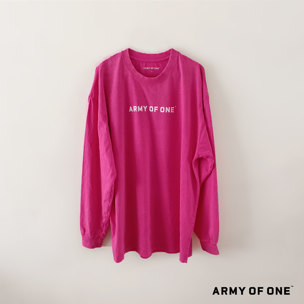 Oversized Long Sleeve Tee - Pink