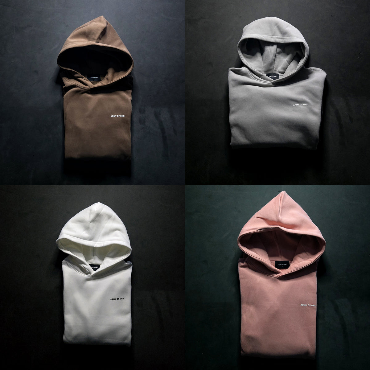 2 x HEAVYWEIGHT HOODIES - Brown | Grey | White | Pink - Limited Stock