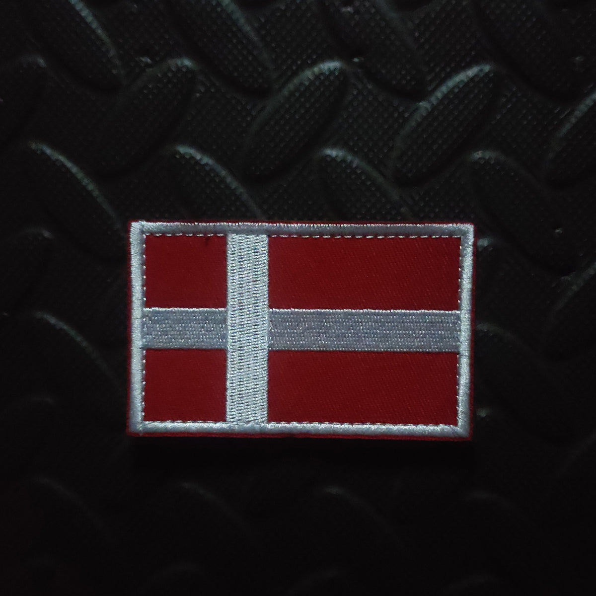 DENMARK FLAG EMBROIDERED VELCRO PATCH