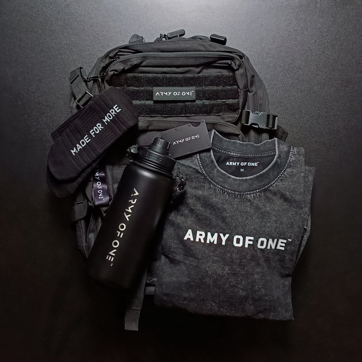 ARMY PACK, TEE, BOTTLE, SOCKS
